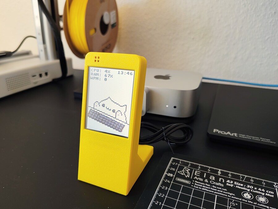 Ahhh, the joy of being a freelancer. You get up in the morning, and spend hours researching, compiling, 3D printing... what exactly? A [Bongo Cat](https://makerworld.com/en/models/1654522-bongo-cat-mini-monitor-animated-esp32-display#profileId-1749680). Why? Because why the heck not?