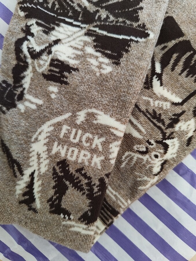 Malene brought me these socks from London, and they sum up how I'm feeling about work pretty nicely.